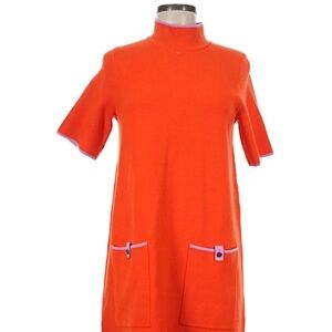 Maeve by Anthropologie the Annalise mock neck Orange Mod Knit Dress size XS.